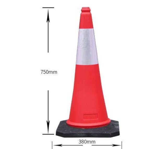Road Safety Cone with White Reflective Ring