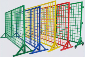 Movable barbed wire warehouse netting barrier