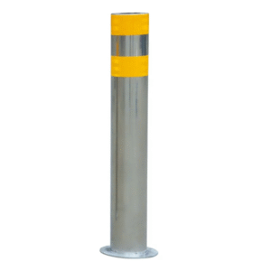 Stainless steel bollard inside commercial building