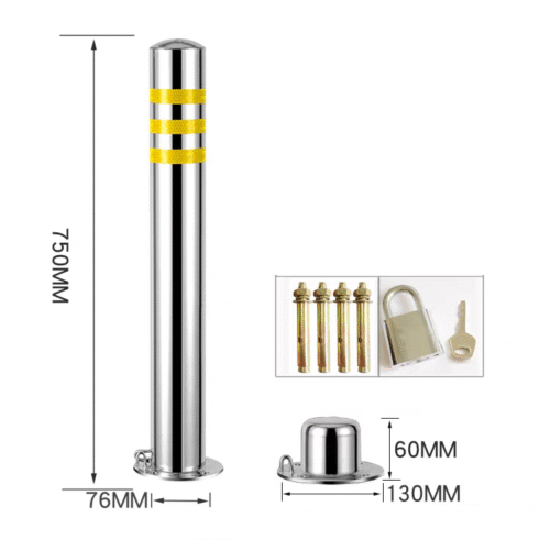 Metal bollard supplier Selangor side profile
