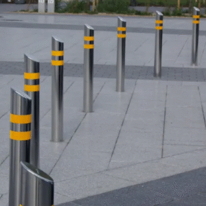 Slanted top stainless steel bollard 750mm height