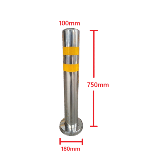 BA Finish Bollard Stainless Steel Half Ball Cap 4 Inch