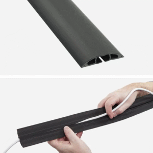 Rubber cable cover pre-split base open for laying cables