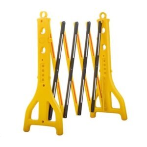 Plastic expandable barrier used for crowd control at event queue