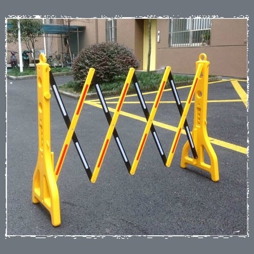 Expandable barrier at car park entrance and loading bay
