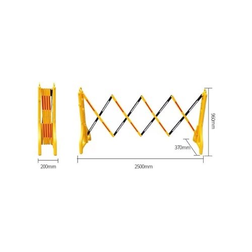 Plastic expandable barrier yellow black 970mm x 2.5m BBIM B01-00098