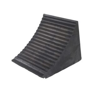 Wheel chock angled face and grip profile close-up