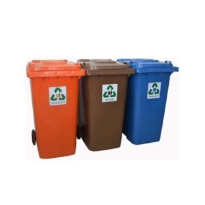Orange 240L recycle bin for plastics and metals
