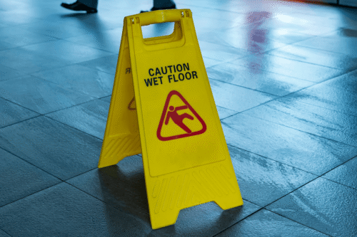Wet floor caution sign
