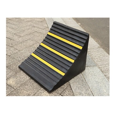 Heavy duty rubber wheel chock large recycled rubber BlueBox