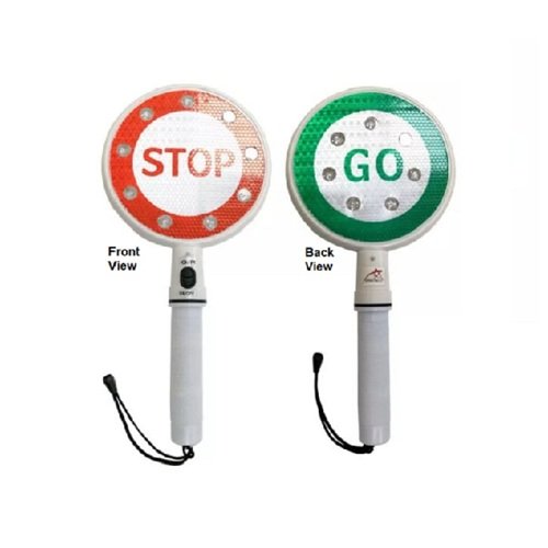Stop and go sign red LED lit for stop signal