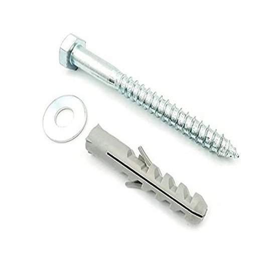 Coach screw with nylon plug M10 set for rubber speed hump fixing