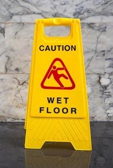 Wet floor caution sign
